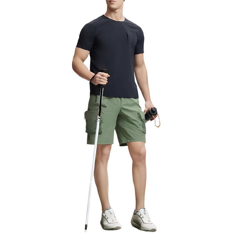 Fila Solid Color Small Logo Pullover Pocket Round Neck Short Sleeve T-Shirt Men Tops Black A11M427118F-BK