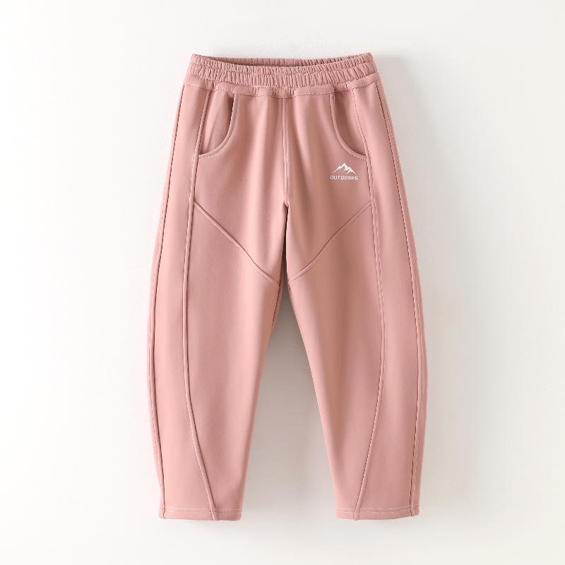 

Детские ветрозащитные водонепроницаемые флисовые узкие повседневные комбинезоны для мальчиков и девочек 130 розовый/серый