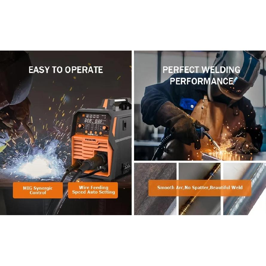 FEMEROL 6 In 1 Gas MIG Gasless Flux Core Stick Lift TIG Spot Welding Spool Gun Compatible Aluminum Welding Machine 110V/220V