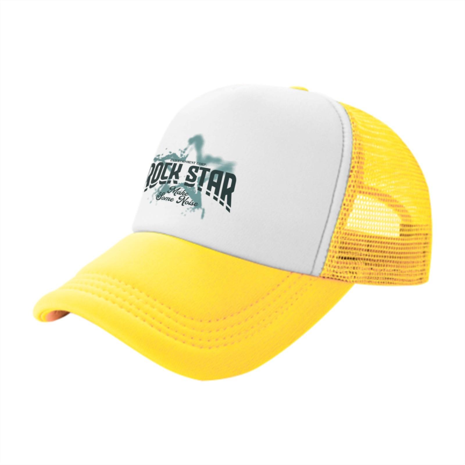 Rock Star Make Some Noise Graphic Print Trucker Hat Adjustable Polyester Casual Unisex Cap One Size