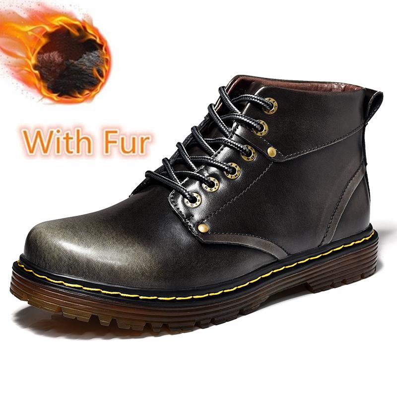 

Самые продаваемые зимние и весенние мужские ботинки на шнуровке, износостойкие туфли на платформе для взрослых, кожаные ботильоны, мужские универсальные модные повседневные ботинки 41