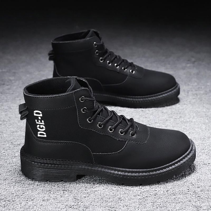 

Ботинки мужские зимние британские универсальные высокие туфли мужские инструментальные модные туфли короткие ботинки мужские туфли среднего берца 44 чёрный