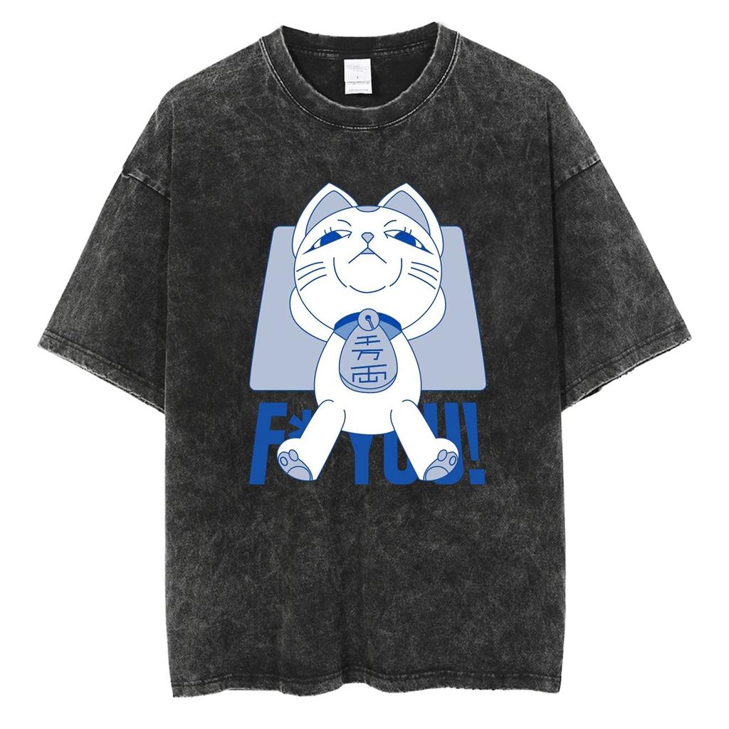 Washed Japanese Anima Dandadan T-shirt Retro Y2k Short Sleeves Harajuku Casual Cotton T-shirt Oversized Trendy Unisex T-shirt