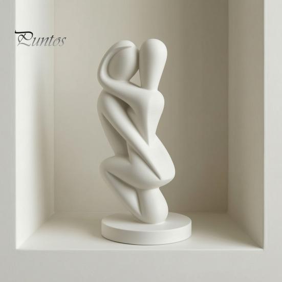 Balanced Weight Ornament 3D Printed Hugging Couple Sculpture, Abstract Embrace Figurine with Smooth Curves, Minimalist Statue Stain Resistant Material