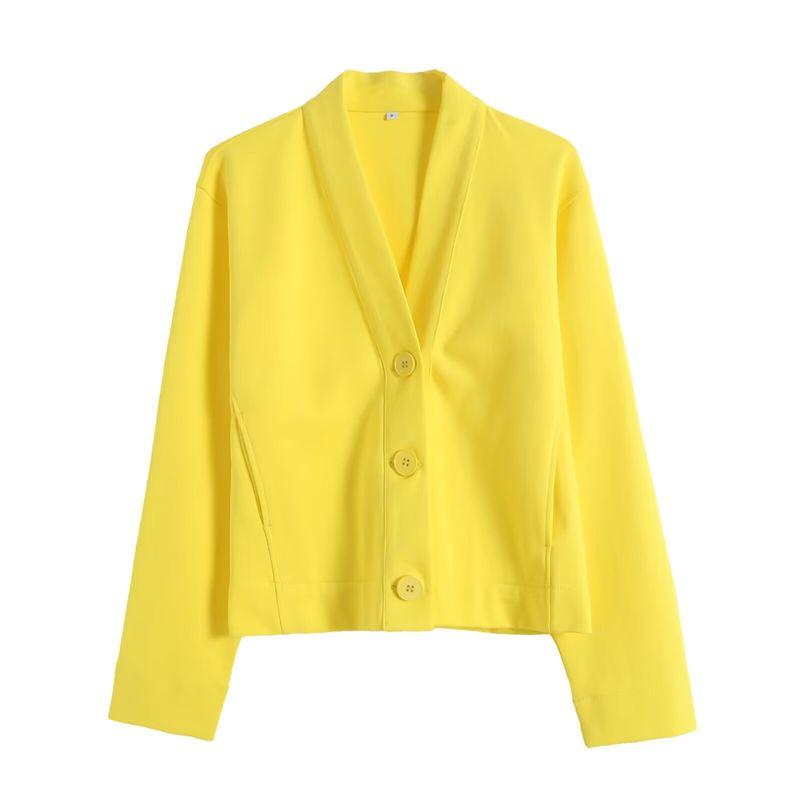 Za Export New Arrival Women's Clothing ZR Fashion Style Fashion Stylish Casual Cotton V Neck Long Sleeves Jacket Outwear