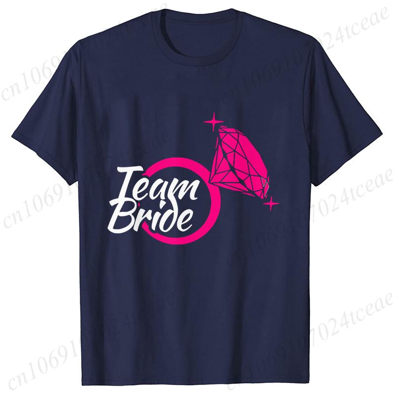 Team Bride TShirt Woman Bachelorette Single Farewell Party Blouses Bridal Shower Wedding Tops Casual ONeck Short Sleeved Tees