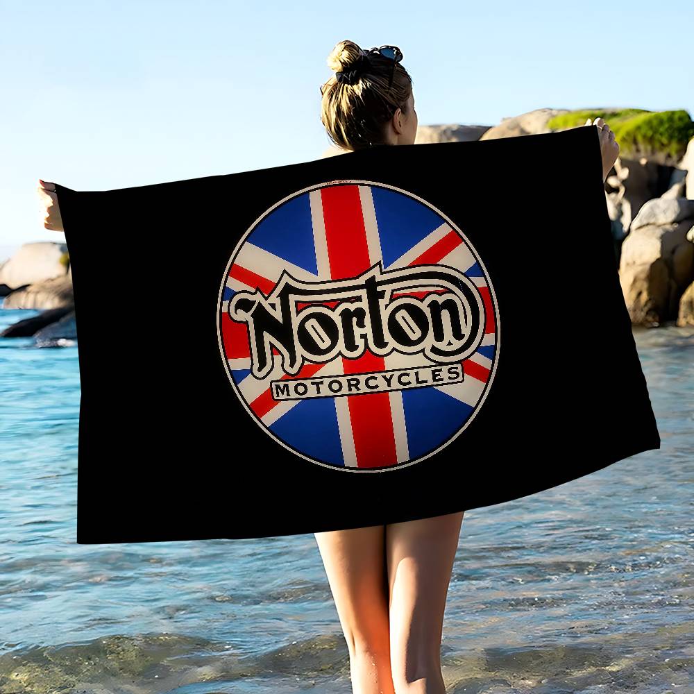 N-NORTONS Motorcycle Microfiber Blanket Quick Drying Beach Towels Oversized Printing Super Absorbent Pool Towel Blanket