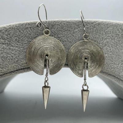 Jewelry Handmade Miao Silver Personality Earrings