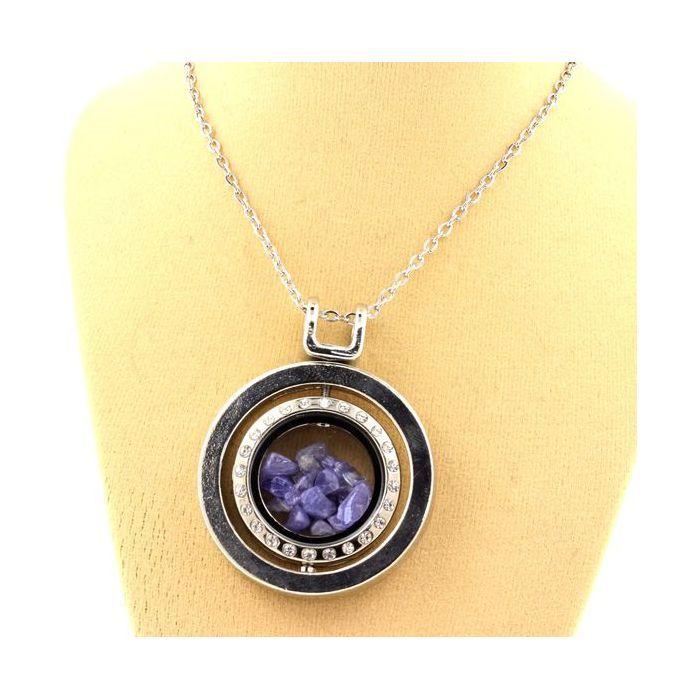 Stones and Minerals. Raw Tanzanite Necklace. Spherical Hourglass Model.