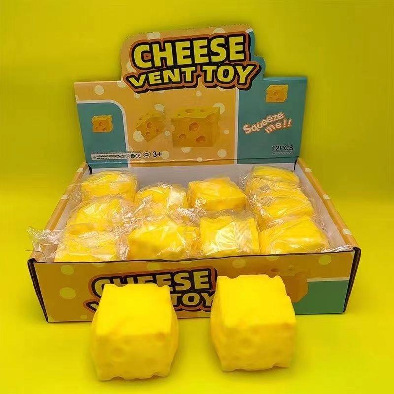 Stress Relief Toy - Simulated Square Cheese With Elasticity - Cheese For Stress Relief, Learning, Work And Venting - Gift Idea