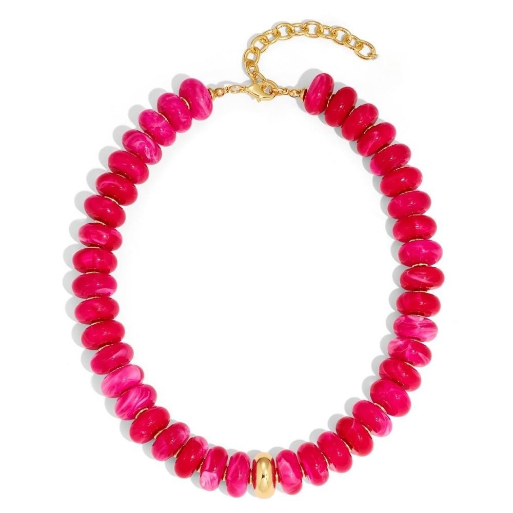 Round Resin Beads Chain Necklaces Chunky Resin Beads Necklace Summer Vacation