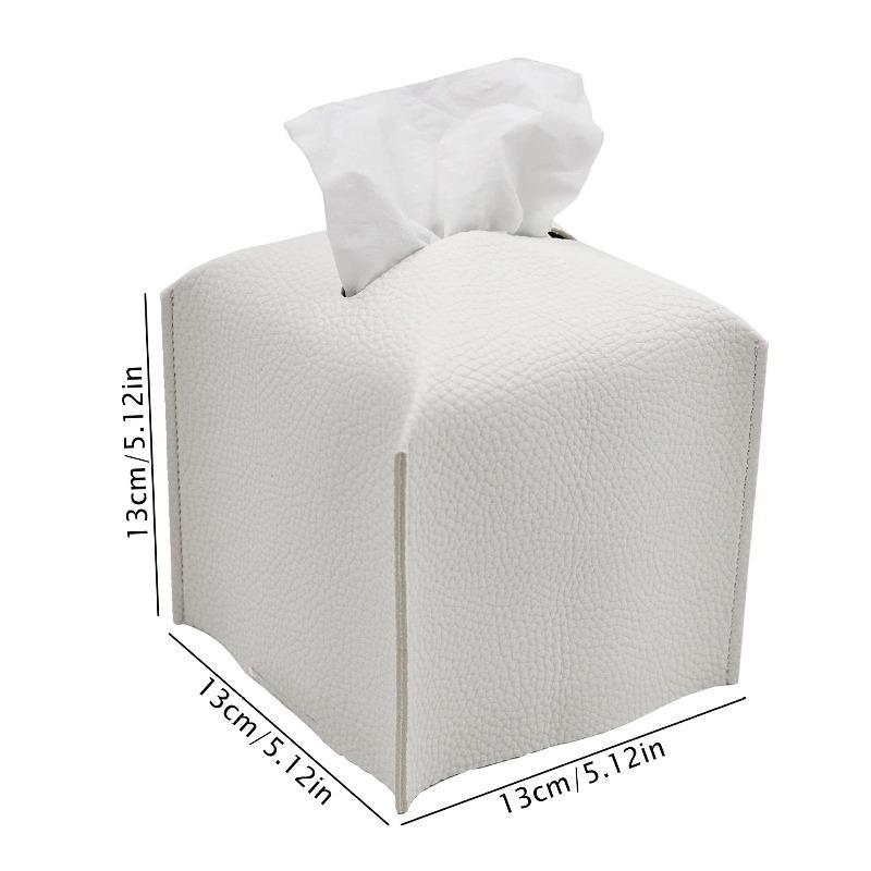 Square PU Leather Tissue Box Large Small Size In Stock Modern Napkin Holder Stylish Paper Dispenser for Living Room Coffee Table