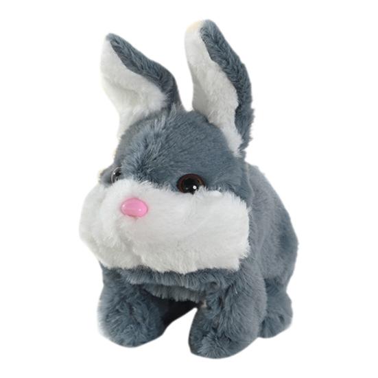 

Электрический плюшевый кролик игрушка интерактивный кролик со звуками и движениями анимированная ходьба покачивание серый