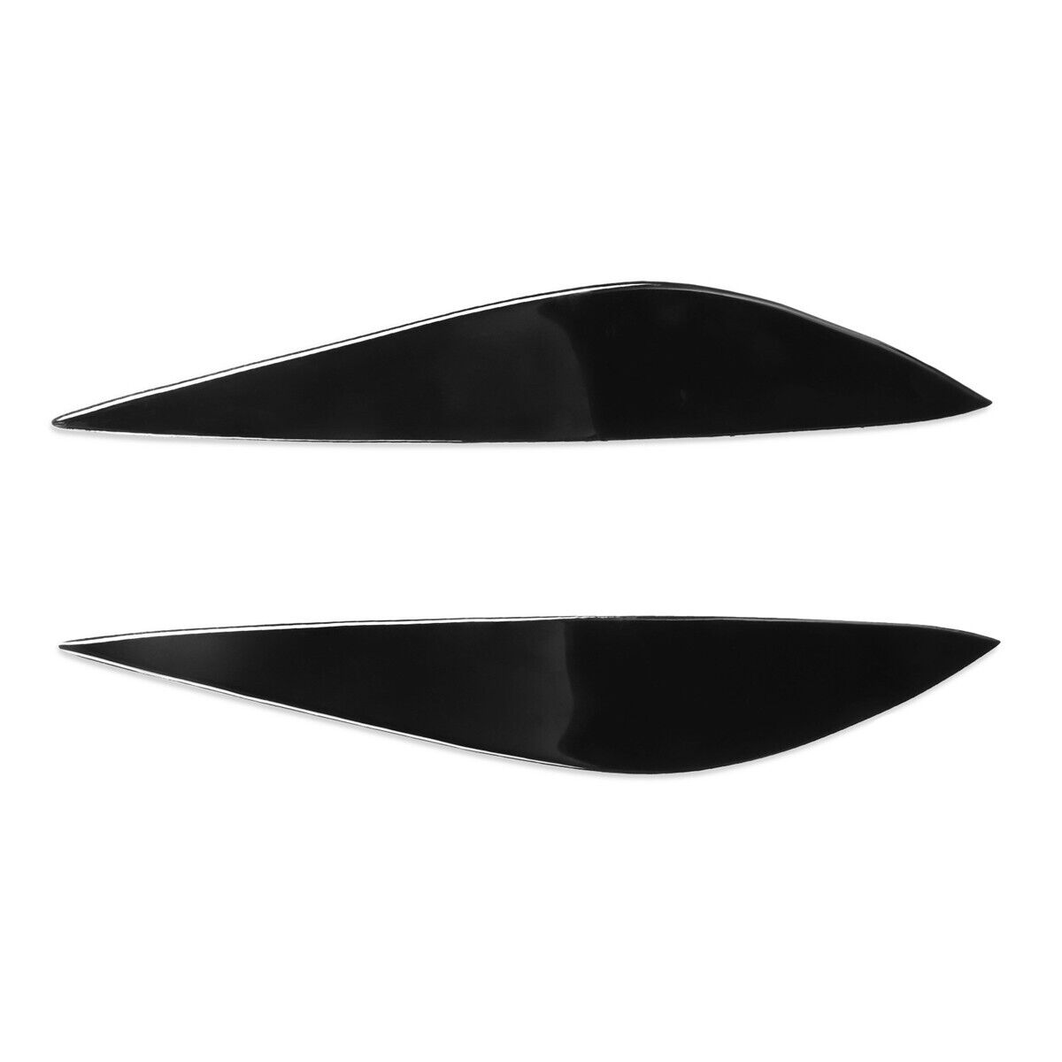 For Mercedes‑Benz W204 2008-2011 Gloss Black Carbon Car Front Headlight Eyebrow Eyelid Trim Sticker Cover ABS Decorative Frame Gloss Black