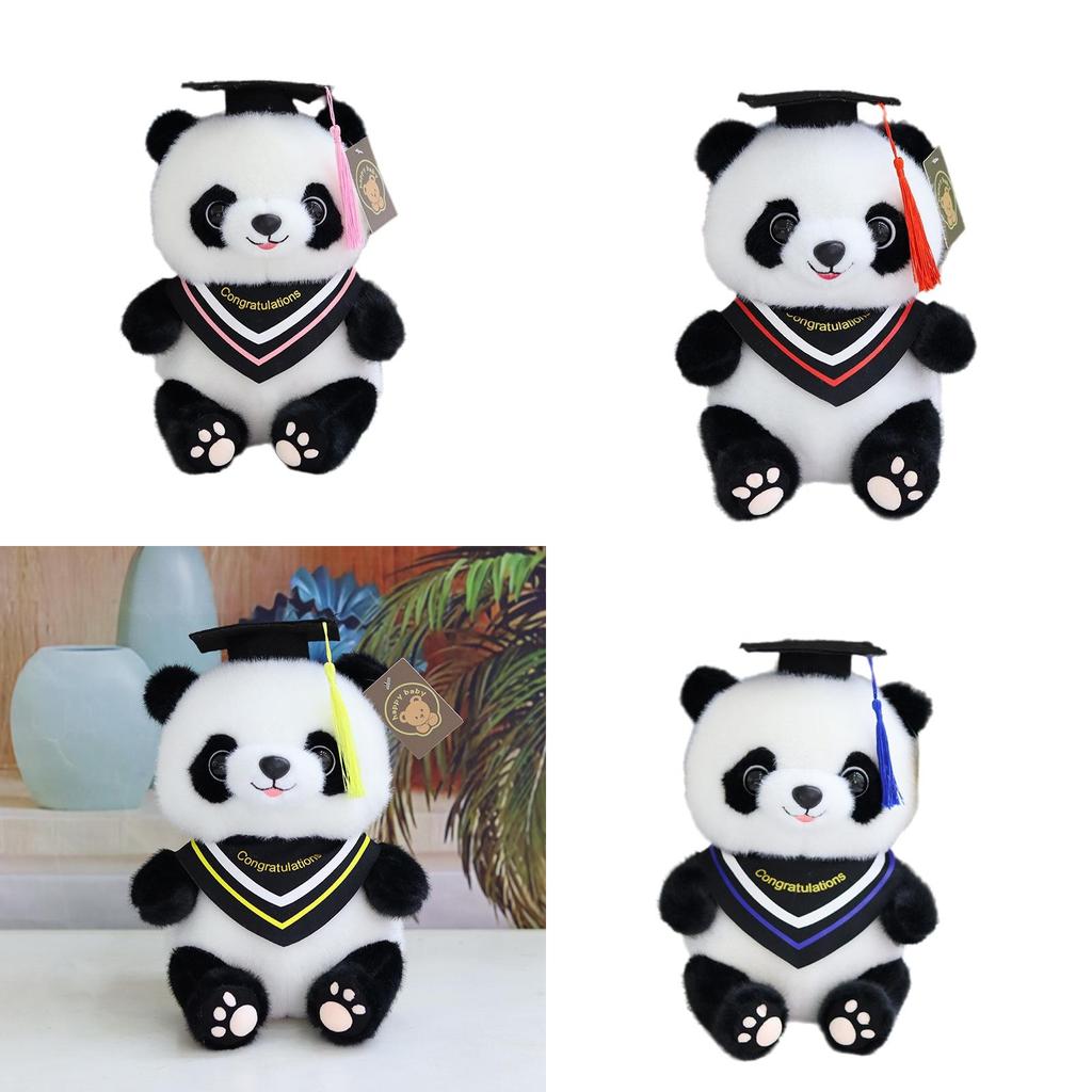 Charming Graduation Panda Plush Toy Adorable Stuffed Animal With Customizable Logo