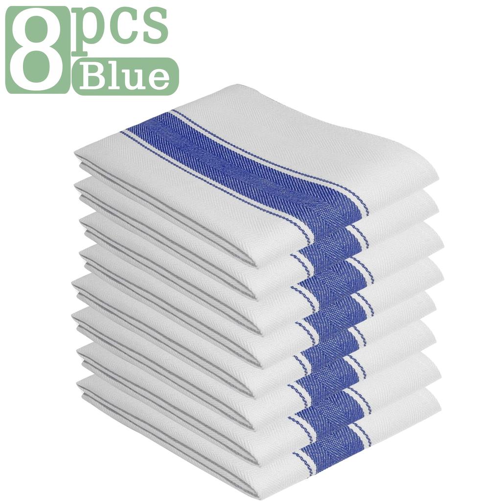 2/4/8 Bardzo Dużych Ścierek Kuchennych, 20" X 25", 100% Bawełny Ścierki Kuchenne, Klasyczne Jodełkowe Ścierki do Herbaty, Stylowe Vintage Białe