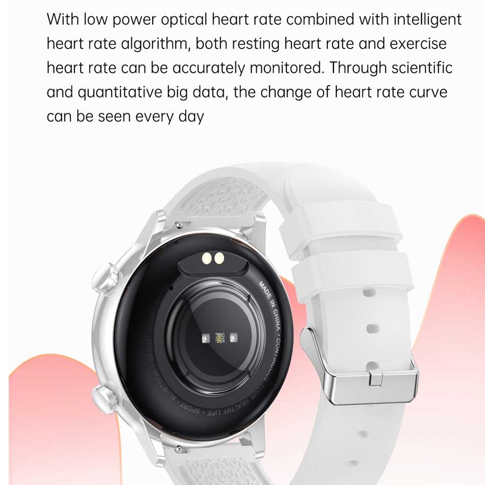 Smart Talk Watch Damen AMOLED Display NFC Steuerung Mass Dail Bluetooth Anruf Smartwatch Herzfrequenz Blutdruck Frauengesundheit