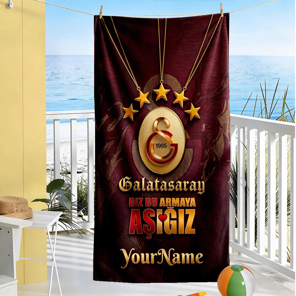 Galatasaray Personalized Name Beach Towel Soft Durable Quickdry Portable For Swimmingbeachcamping Travel Beach Accessoriesgym