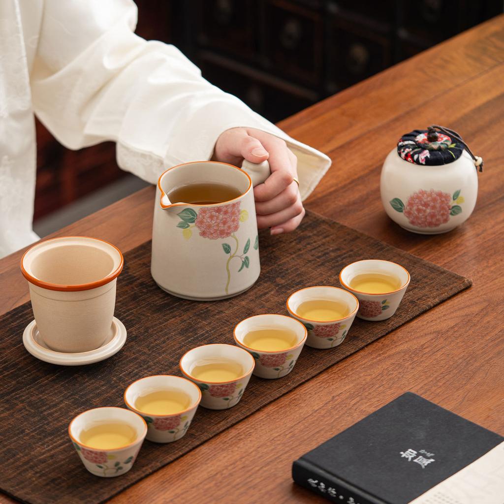 Ru Kiln Travel Tea Set Portable Ru Porcelain Tea Separation Kuaike Cup Set Outdoor Camping Travel Tea Drinker
