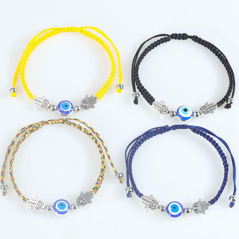 Handmade Adjustable Evil Eye Bracelet for Women - Fatima Demon Eye, Casual Style