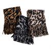 Leopard Print Scarf for Women, High-End Winter Vintage 2024 New Versatile Imitation Cashmere Warm Tassel Thickened Shawl