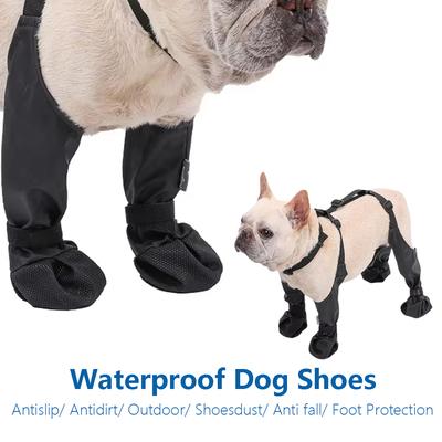 Hundeschuhe Wasserdicht Weiche Hunde Hosenschuhe Verstellbar Winter Schneestiefel für Hunde Schuhe für Französische Bulldogge Hundezubehör
