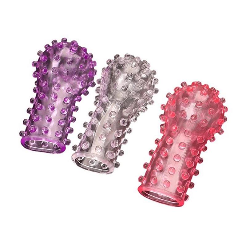 Finger Stimulators Spikes Flexible Textured Sex Toys Clit G-Spot Dotted Sleeve Clenched Masturbation Barbed Unisex