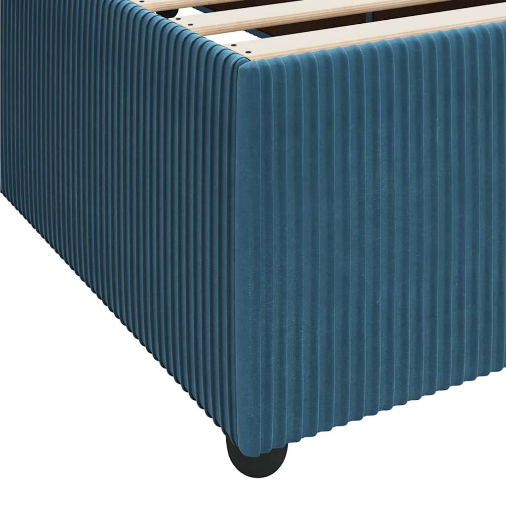 Bed Frame with Mattress Blue 200 x 200 cm Fabric