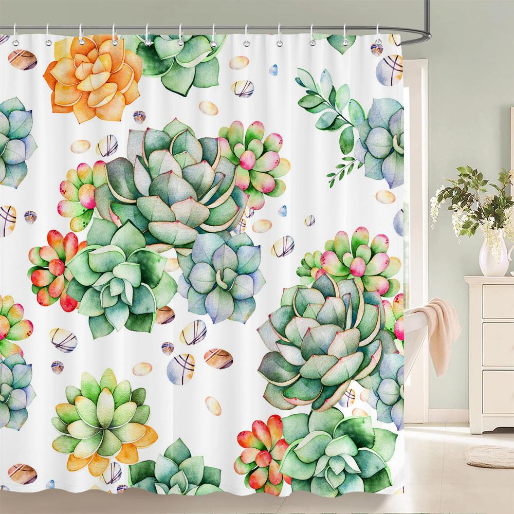 Modern Frischfrucht Zitrone Duschvorhang Wasserdichter Stoff Duschvorhang mit 12 Haken Badewannenvorhang für Badezimmer Heimdekoration