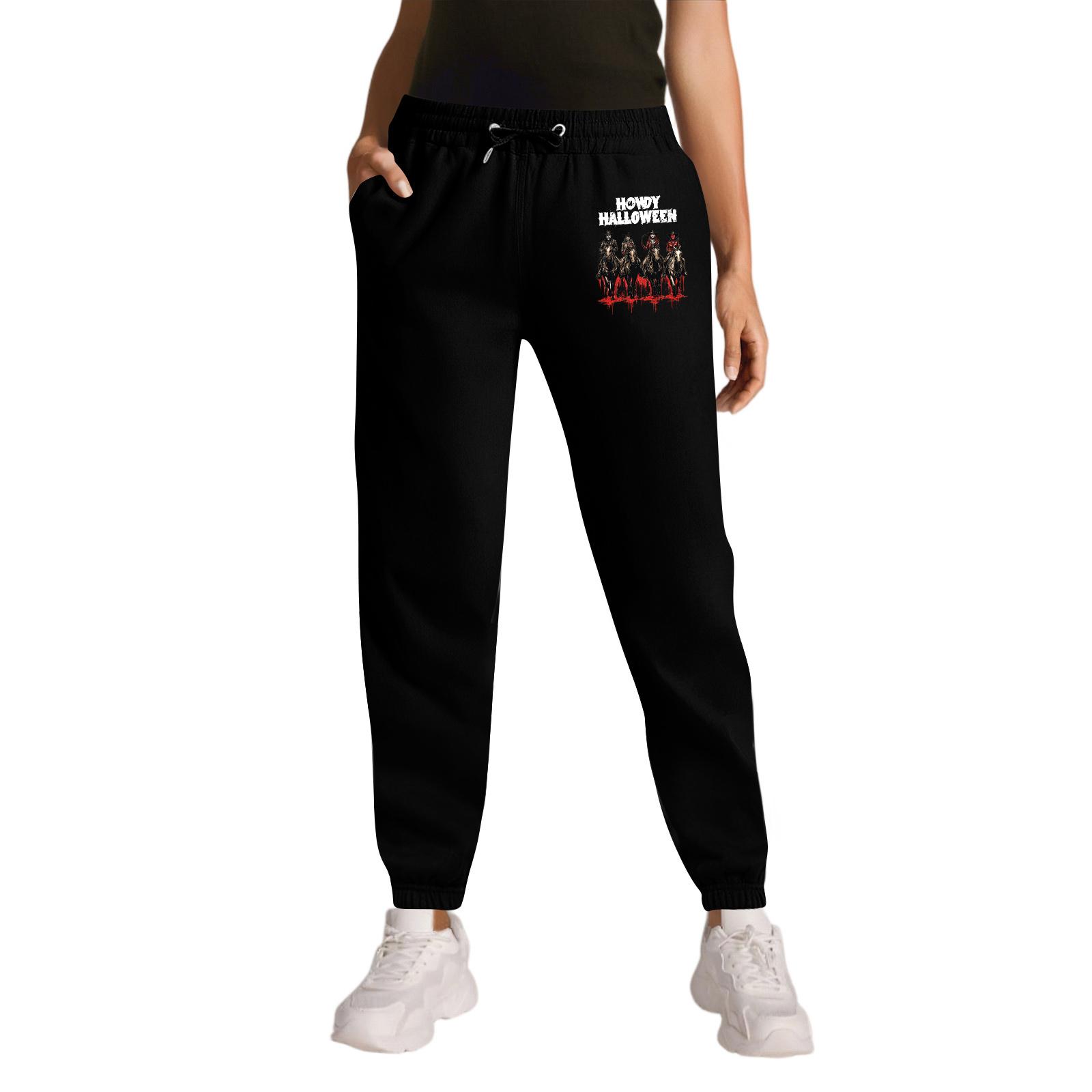 

Женские спортивные брюки с принтом Хэллоуина, карманами на кулиске, повседневные рабочие брюки XXL