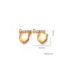 Elegant Gold Bow & Peach Heart Necklace and Earrings Set for Women - Stainless Steel Chain
