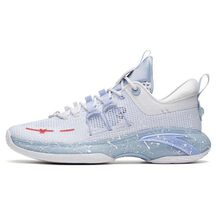 

Новые мужские баскетбольные кроссовки Anta с амортизацией по технологии Nitrogen, противоскользящие и износостойкие, с низким верхом, сине-белые 112311105-9 45