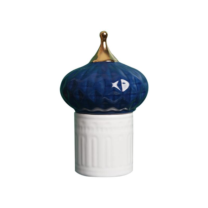 Creative Castle Ceramic Storage Jar Living Room Decoration Scented Candle Storage Jar Gift Candy Porcelain Tank Home Decoration