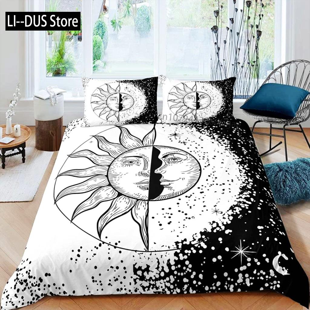 Mandala povlak na peřinu Žluté Slunce Měsíc Bohemský Exotický Dvoulůžkový povlečení Sada Povlečení Pro Teenagery Polyester Dvojité Královna Král Povlak na přikrývku