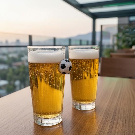Soccer Beer Glass, Football-Shaped Glass Mug, 700ml Capacity Hot Cold Drink Glass Cup for Bar Pub Home Use