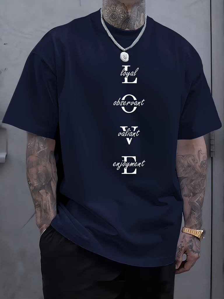 Unisex Oversized LOVE Letter T Shirt Inspirational Graphic Tees Minimalist Streetwear Casual Short Sleeve Tops Unisex