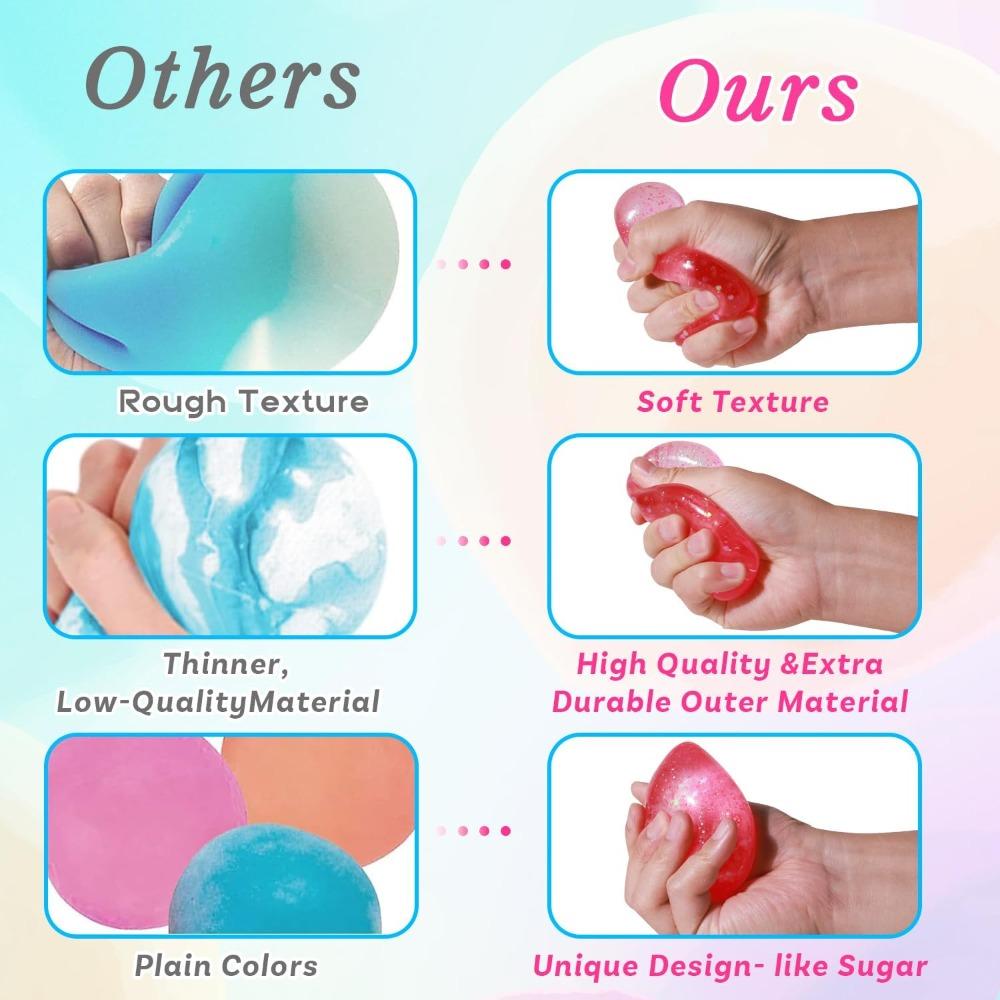 Squishy Tropfen Fidget Spielzeug Stressabbau Sensorisches Spielzeug für Erwachsene Kinder Autismus ADHS, I-Würfel Form Handübung Stressball Geschenke