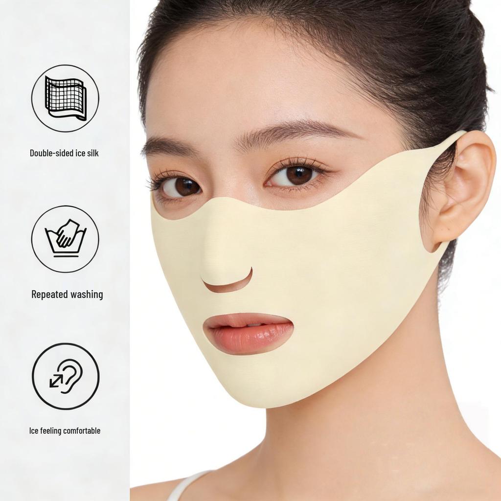Women's Full Face UV Protection Ice Silk Mask and Neck Guard