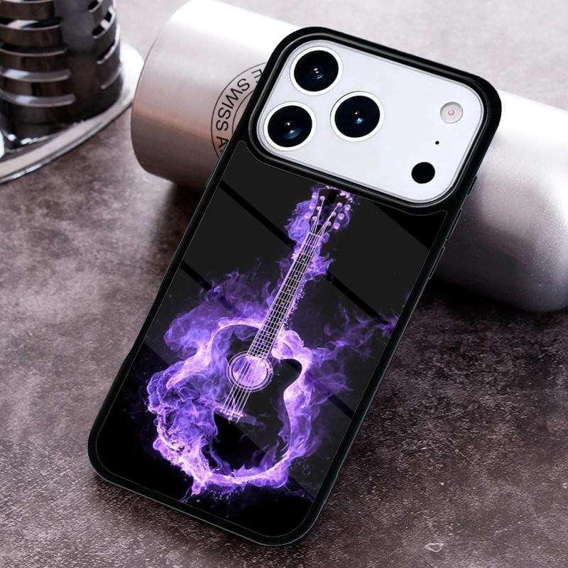 Retro Guitar Music Phone Case for iPhone 17 16 15 Pro Max Air 14 13 12 11 Plus Shockproof Capa Cover