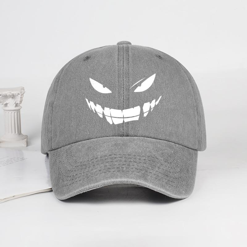 Devil Smile Washable Baseball Cap Lightweight and Breathable Edgy Dark Style Fashion Statement Daily Commute, Outdoor Hiking Hol