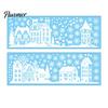 Indoor Outdoor Glass Window Stickers 2Pcs Christmas Town Static Sticker, Reusable Decal with Snowflake Clings for Winter Pattern, Decorative