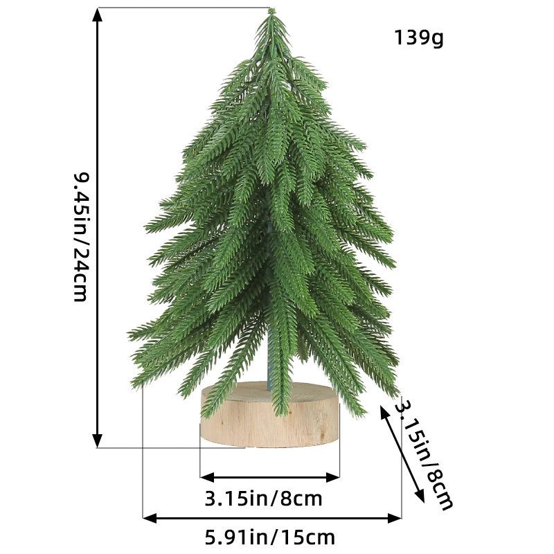 Round Wood Bottom Christmas Tree Christmas Decorations Flocked Christmas Small Tree Cedar Decorative Tree