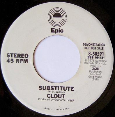 7inch Record CLOUT - Substitute 850591 Epic 1978 US Dance & Electronica Used