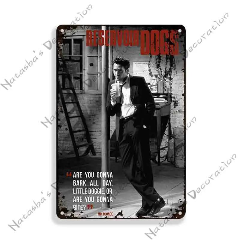 Reservoir Dogs Poster Klassischer Film Metallposter Vintage Metallschild Bar Zuhause Garage Wanddeko Metallplakette Industrielle Deko