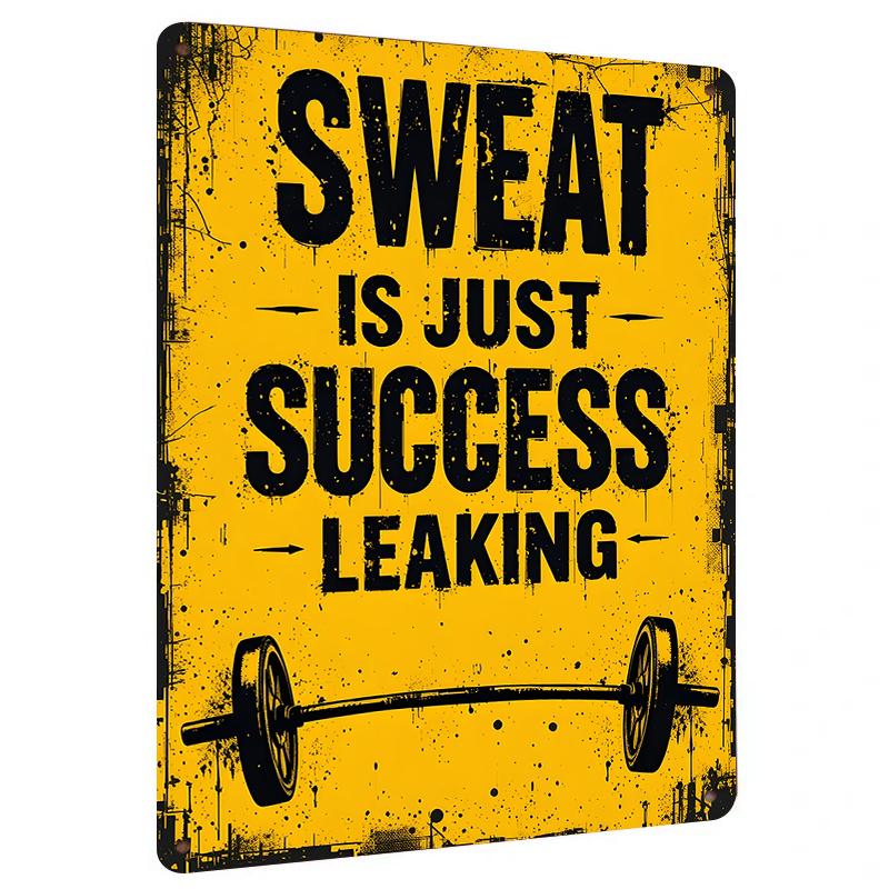 

Inspirational Gym Metal Wall Art Sweat Equals Success Motivational Fitness Decor for Home Gym Workout Room 20x30cm（7.8x11.8inch）