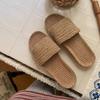 Summer Breathable Linen Indoor Sandals - Non-Slip, Sweat-Absorbing, Cotton Straw Slippers for Couples