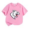 Kids Boys Girls 100% Cotton Crew Neck Short Sleeve T-Shirt, Cool Angry Wild Bobcat Mascot Print Casual Breathable Tee for Daily School Outdoor Activit