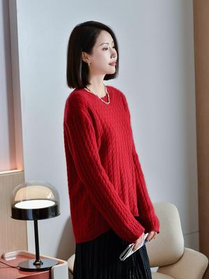 Women's Cashmere Sweater 30% Cashmere 70% Wool Autumn and Winter Cashmere Pullover Soft and Warm
