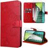 Case - E.F.CONNECTION - For Xiaomi Redmi Note 13 Pro 5G - Red - Leather Effect - Butterfly Pattern - Adjustable Stand