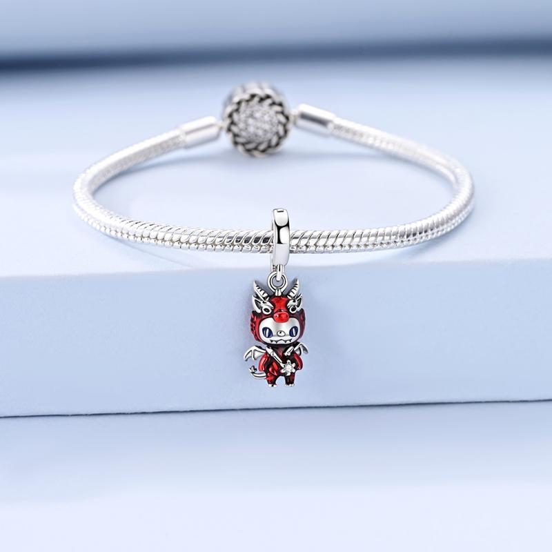 925 Silver Cartoon Doll Theme Series Pendants Bear Piggy Wizard Dwarf Charms Fit Original Bracelet Necklace Jewelry